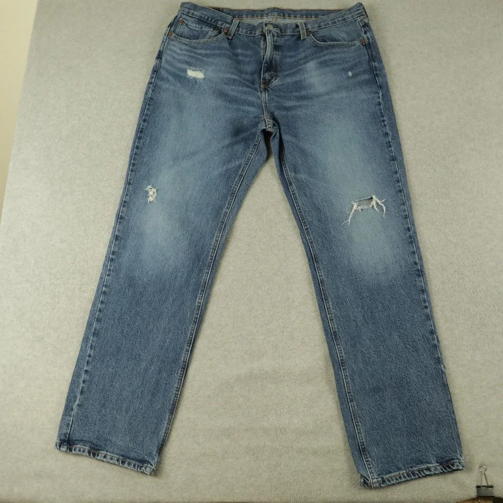 Levi's 541 Jeans Mens 36x34 Athletic Taper 5-Pocket‎ Flex Distressed Denim Blue